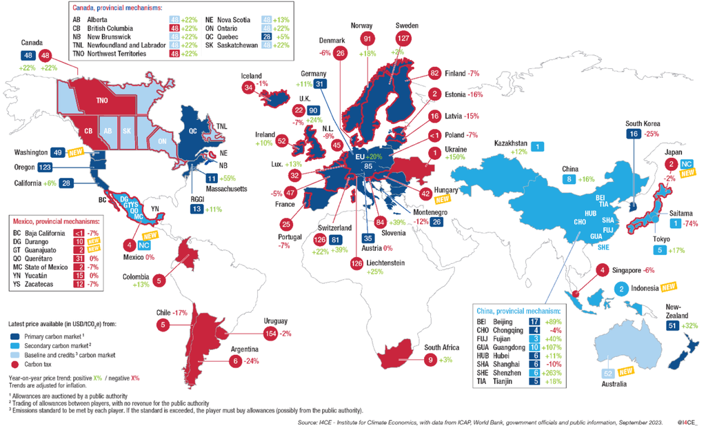 Рисунок 7.1. Углеродное регулирование в мире